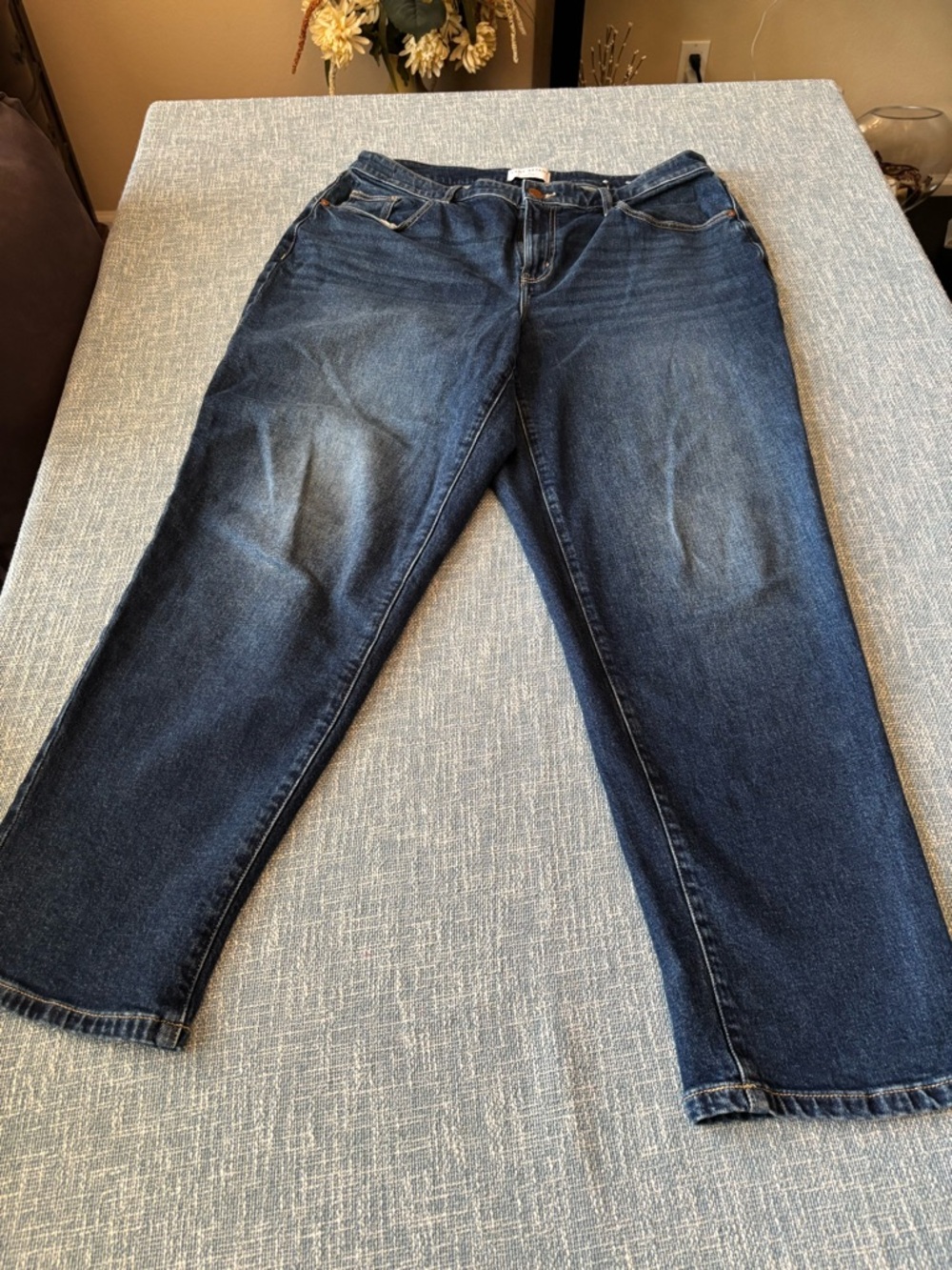 Lane Bryant Straight-Leg Dark Blue Denim Jeans